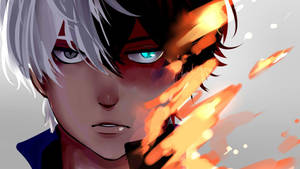 Different Eye Colors Shoto Todoroki Aesthetic Wallpaper