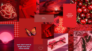 Different Red Shades Combining To Create An Eye-catching Collage Wallpaper