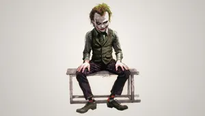 Digital Art Heath Ledger Joker Bench Wallpaper