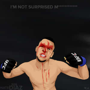 Digital Art Of American Athlete Nate Diaz Wallpaper