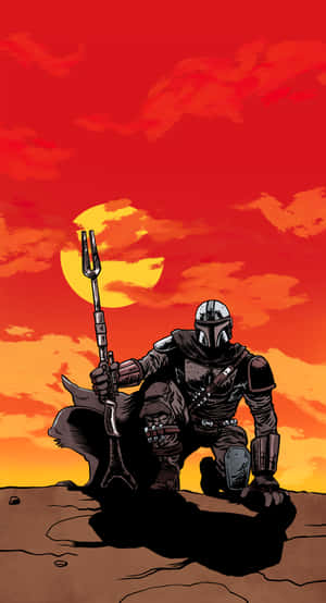 Digital Art Of The Mandalorian Iphone Wallpaper