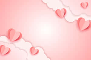 Digital Artwork Hearts Flying Aesthetic Valentine's Day Wallpaper