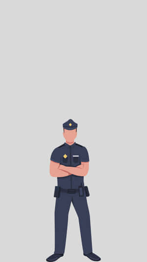 Digital Artwork Of A Cop With Arms Crossed Wallpaper