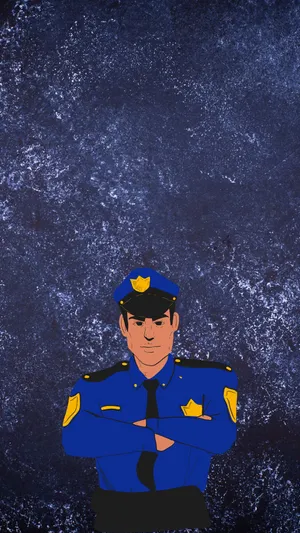 Digital Artwork Of Police Cop Arms Crossed Wallpaper