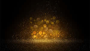 Digital Black And Gold Glitter Wallpaper