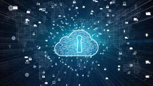 Digital Cloud Storage Icon Wallpaper