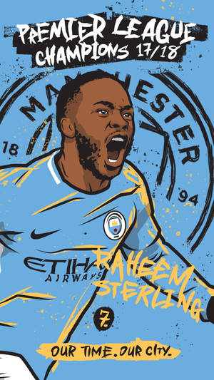 Digital Drawing Of Raheem Sterling Wallpaper