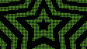 Digital Green Matrix Star Pattern Wallpaper