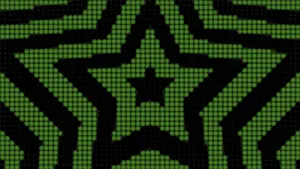 Digital Green Matrix Star Pattern Wallpaper