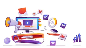 Digital_ Marketing_and_ Video_ Advertising_ Concept Wallpaper