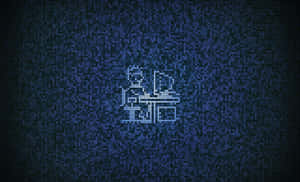 Digital Mosaic Blue Background Wallpaper