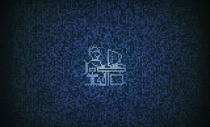 Digital Mosaic Blue Background Wallpaper