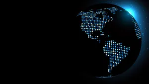 Digital World Glowing Abstract Wallpaper