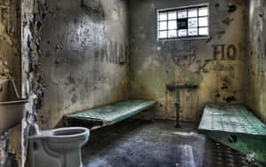 Dilapidated Prison Interior Wallpaper