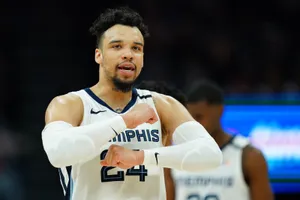 Dillon Brooks Action Shot During A Basketball Game Wallpaper