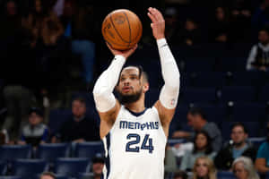 Dillon Brooks In Action On The Basketball Court Wallpaper