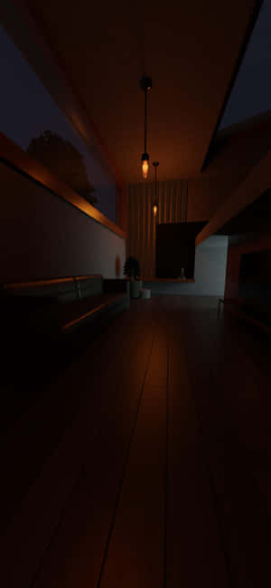 Dimly Lit Modern Interior Wallpaper