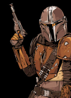 Din Djarin In The Mandalorian Iphone Wallpaper