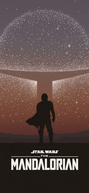 Din Djarin Poster With Mask The Mandalorian Iphone Wallpaper