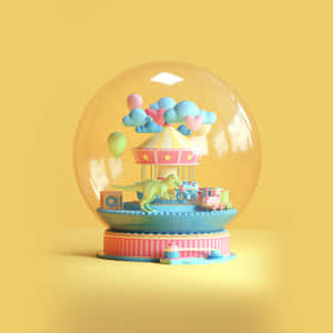 Dinosaur Amusement Park Globe Cute Girly Ipad Wallpaper