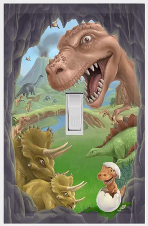 Dinosaur_ World_ Light_ Switch_ Decoration Wallpaper