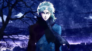 Dio Brando Posing Menacingly In Front Of A Dark Background Wallpaper