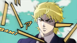 Dio Brando, The Iconic Antagonist Of Jojo's Bizarre Adventure, Showing His Menacing Powers And Distinctive Pose Wallpaper