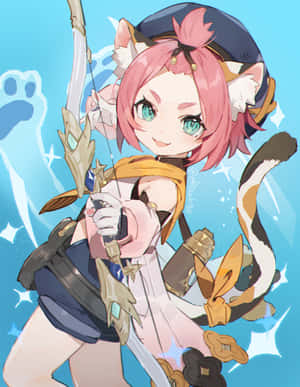 Diona From Genshin Impact: Adorable Cryo Bow-user And Bartender Wallpaper