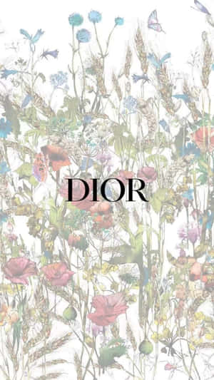 Dior Floral Butterfly Pattern Wallpaper