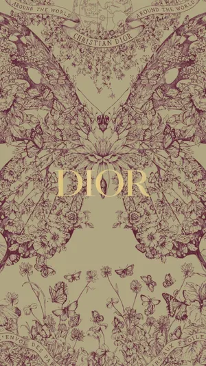 Dior Floral Pattern Design Wallpaper