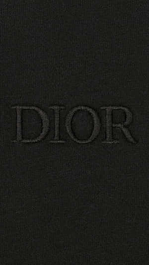 Dior Logo Embossed Black Texture Wallpaper