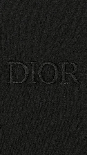 Dior Logo Embossed Black Texture Wallpaper