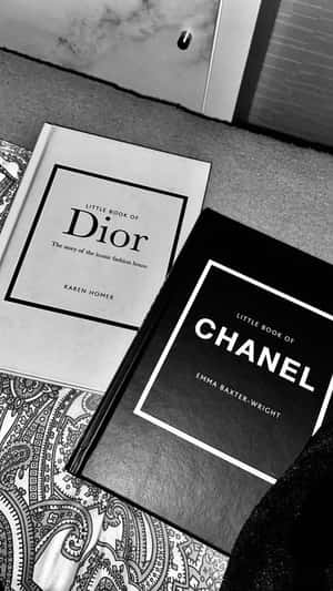 Diorand Chanel Books Blackand White Wallpaper