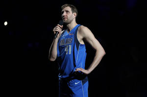 Dirk Nowitzki Emotional Speech Wallpaper