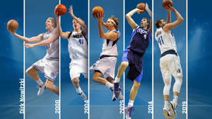 Dirk Nowitzki Through The Years Collage Wallpaper