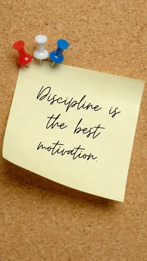 Discipline Motivation Quote Pinned Note Wallpaper