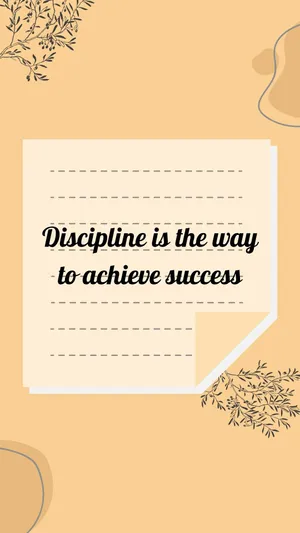 Discipline Success Inspirational Quote Wallpaper