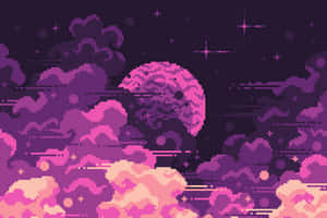 Disco Ball Pixel Art With A Pink Tint Wallpaper