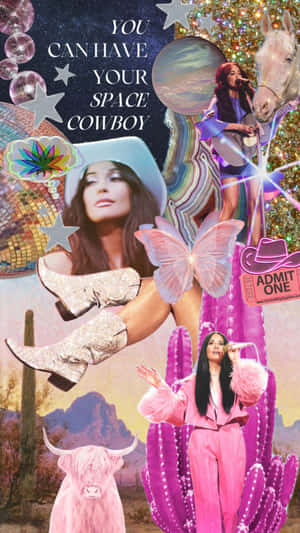 Disco Cowgirl Collage Aesthetic.jpg Wallpaper