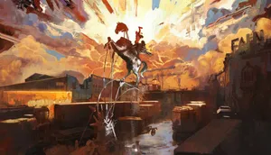 Disco Elysium Artwork Sunset Wallpaper