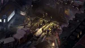 Disco Elysium Street Scene Wallpaper