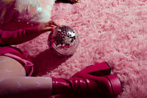 Disco Glamouron Pink Fur Wallpaper