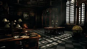 Discover The Magical World Of Hogwarts Library Wallpaper