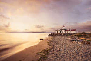 Discovery Park Lighthouse Seattle Sunset Wallpaper