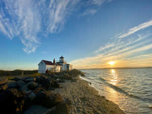 Discovery Park Lighthouse Sunset Wallpaper