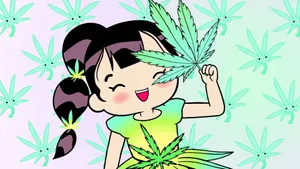 Disjointed Leaves Cartoon Art Wallpaper