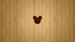 Disney 1920x1080 Hd Mickey Mouse Logo On Wood Wallpaper