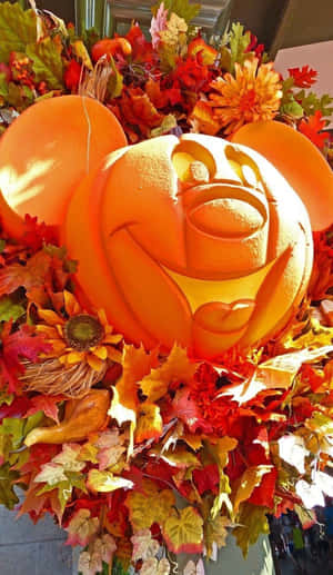 Disney Autumn Pumpkin Carved Wallpaper