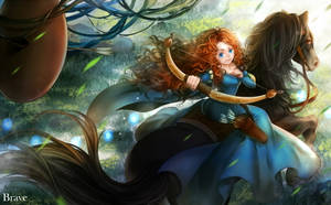 Disney Brave Merida On A Horse Wallpaper