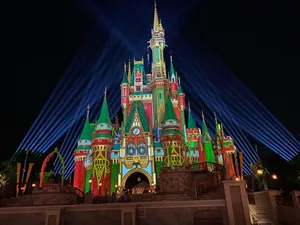 Disney Castle Christmas Colors Wallpaper